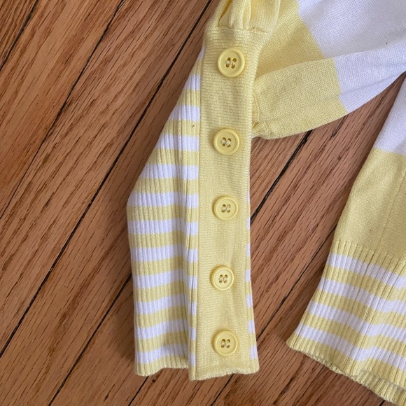 Cropped yellow and white striped cardigan - Picture 2 of 3